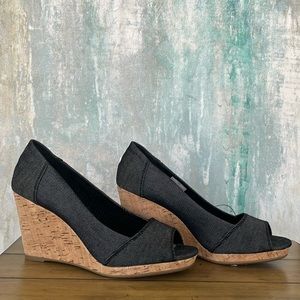 Toms Denim Cork Wedge